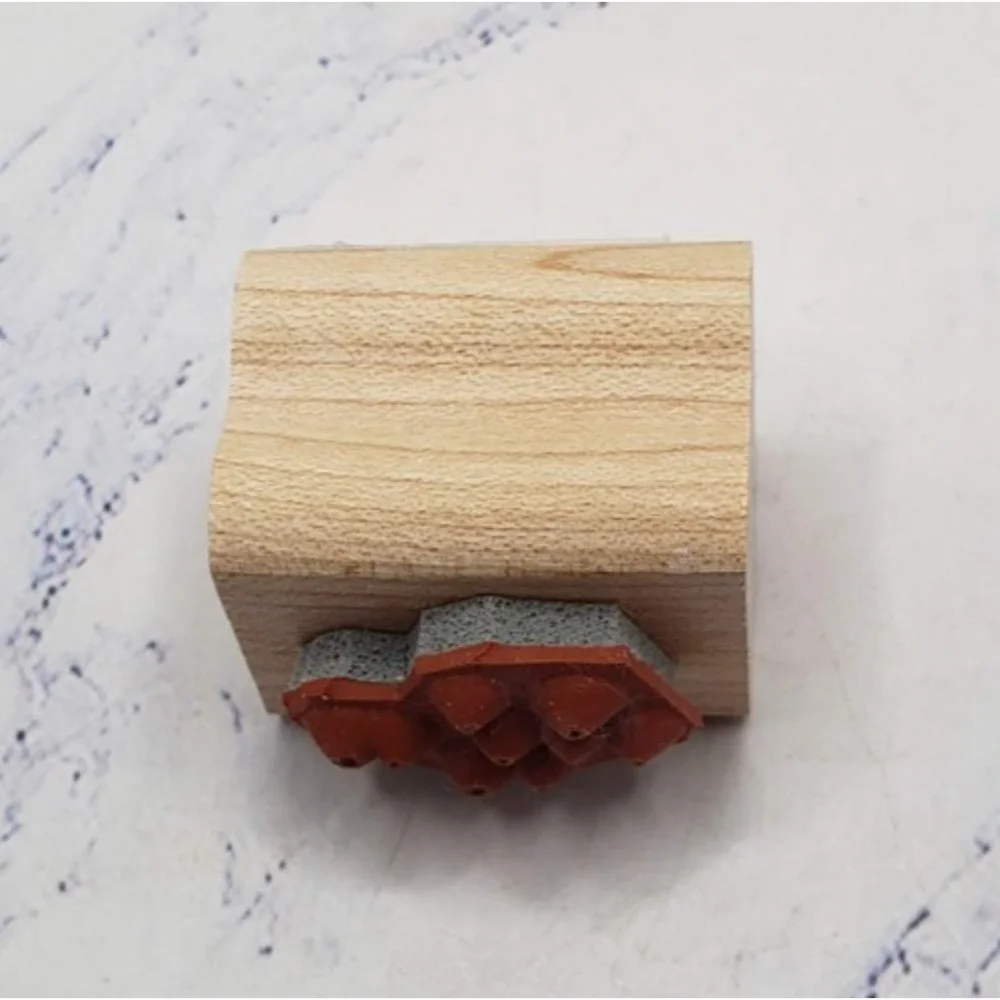 Stampin Up Falling Winter Snow 1x1 Inch Wood Mounted Rubber Border Stamp